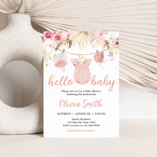 Invitation Pampas Grass Baby shower Vêtements bébé
