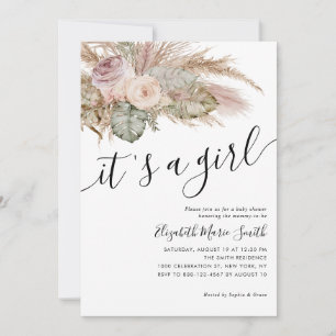 Invitation Pampas Grass Boho Bohemian C'est un Baby shower fi