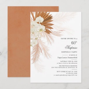 Invitation Pampas Grass Burnt Orange 60e fête d'anniversaire