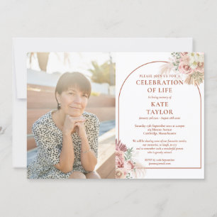 Invitation Pampas Grass Celebration of Life Funeral Photo