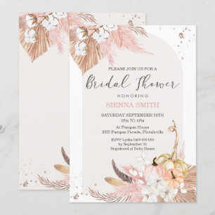 Invitation Pampas Grass Citrouille de la nuptiale de douche I