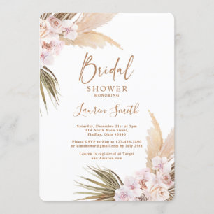 Invitation Pampas Grass douche nuptiale