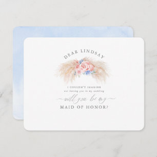 Invitation Pampas Grass Dusty Blue Bridesmaid Proposition