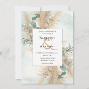 Invitation Pampas Grass et cadre Eucalyptus Invit