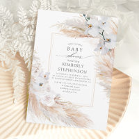 Pampas Grass et Orchidées Blanches Baby shower exo