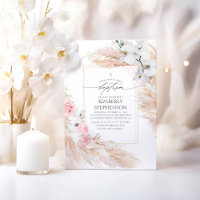 Pampas Grass et Orchidées Blanches Baptême tropica