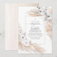 Pampas Grass et Orchidées Blanches Baptême tropica