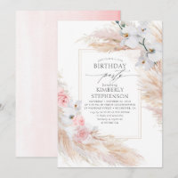 Pampas Grass et Orchidées Blanches Elégant Anniver