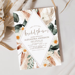 Invitation Pampas Grass Fête des mariées Boho Eucalyptus Invi
