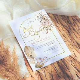 Invitation Pampas Grass & Gold Arch Boho Fête des mariées Flo