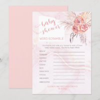 Pampas Grass |Rubrique de mots du Baby shower de f
