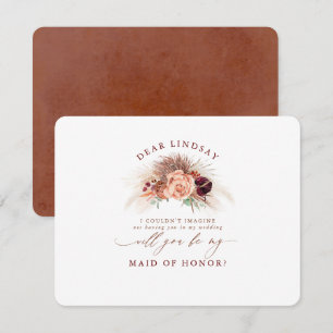 Invitation Pampas Grass Terracotta Bridesmaid Proposition Inv