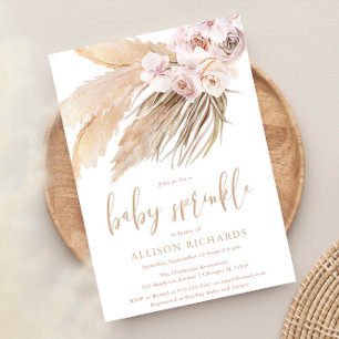 Invitation Pampas herbe bébé saupoudrer boho désert bohème