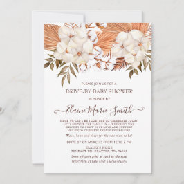 Invitation Pampas Rustique Conduite Neutre Genre Par Baby sho