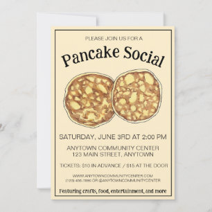 Invitation Pancake Flapjacks Crempoing Johnnycakes Griddle Ca