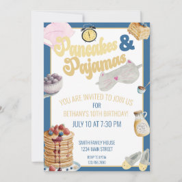 Invitation Pancake & Pyjamas Swood Party Slepover Anniversair