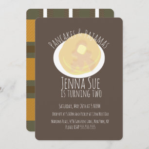 Invitation Pancakes et pyjamas Draps Filles   Thème Automne