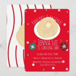 Invitation Pancakes et Pyjamas Soirée Pyjama Filles Noël