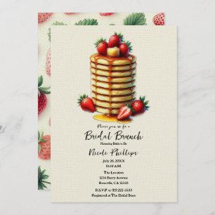 Invitation Pancakes fraise Stack Bridal Brunch Douche