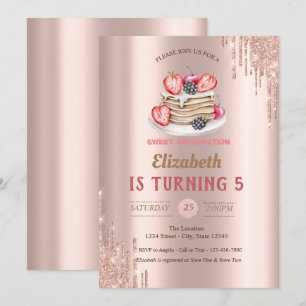 Invitation Pancakes,Gouttes de rose d'anniversaire