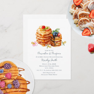 Invitation Pancakes + Pacificateurs Baby shower Petit déjeune