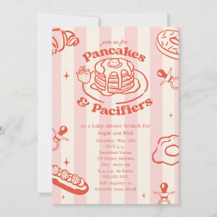 Invitation Pancakes Pacificateurs Doodle Girl Baby shower Bru