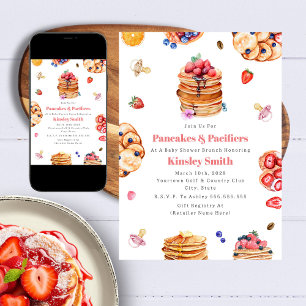 Invitation Pancakes & Pacificateurs Petit déjeuner Baby showe