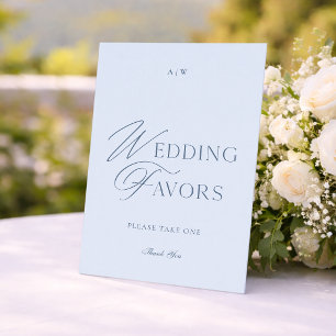 Invitation Pancarte de cadeaux de mariage élégante bleu pouss