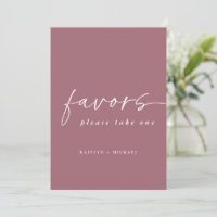 Pancarte de cadeaux de mariage Merlot Dusty Rose 5