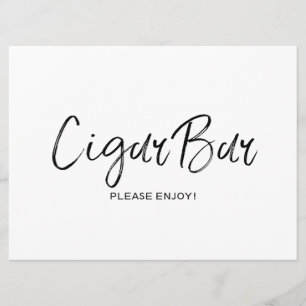 Invitation Pancarte de mariage "Bar à cigares"   lettrage man