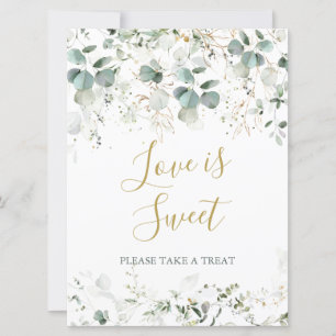 Invitation Pancarte de mariage Eucalyptus Foliage Love is Swe