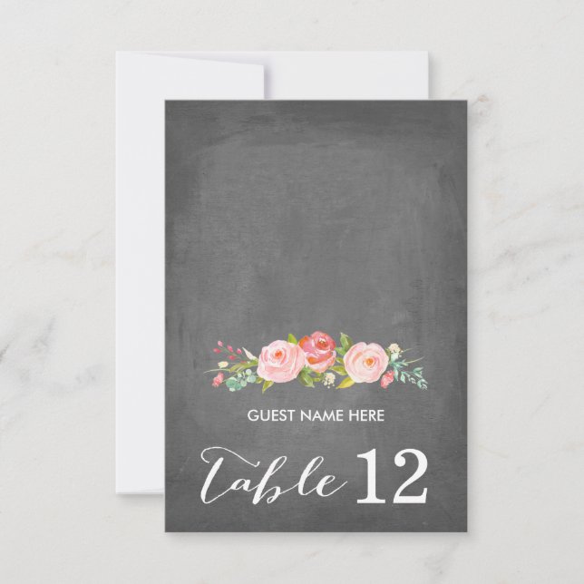 Invitation Pancarte de mariage florale de jardin de roses pou (Devant)