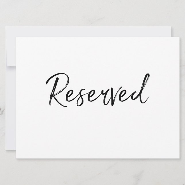 Invitation Pancarte "Réservé" | Lettres dessinées de style él (Devant)