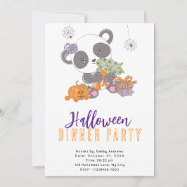 Invitation Panda avec un bouquet de globes oculaires pour une