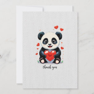 Invitation Panda avec un Cœur - Peinture d'amour adorable