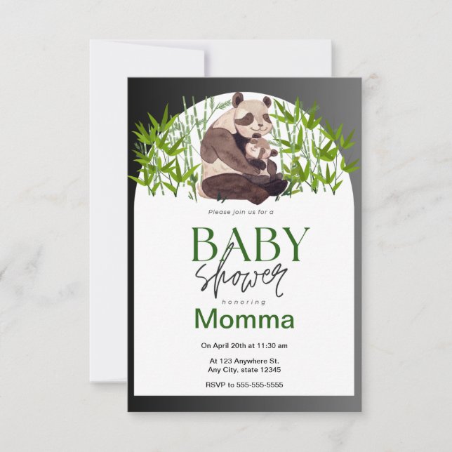 Invitation Panda Baby shower (Devant)
