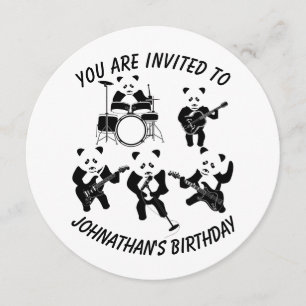Invitation Panda Band Cute Anniversaire de enfant Inviation