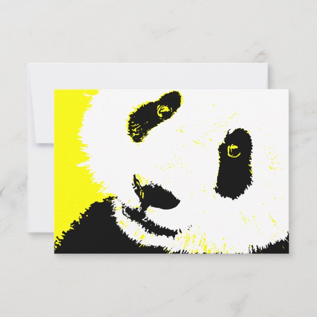 Invitation panda jaune (Devant)