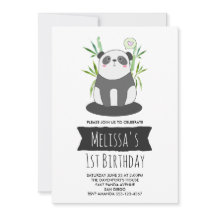 Panda noir et blanc mignon en Bambou Anniversaire