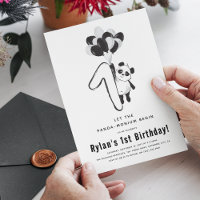 Panda noir et blanc minimum 1er anniversaire fête