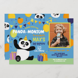 Invitation Panda Party Anniversaire Panda-monium Photo Boy