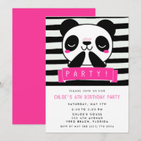 Panda rose de la fillette 6e fête d'anniversaire