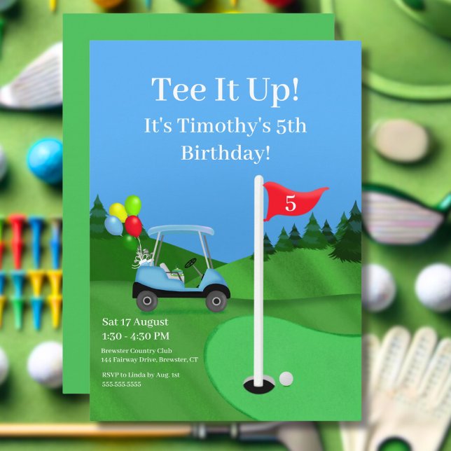 Invitation Panier De Golf Enfants Sur Le Parcours Anniversair (Créateur téléchargé)