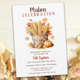 Invitation Panier de maïs et de Citrouille Mabon Fall Equinox