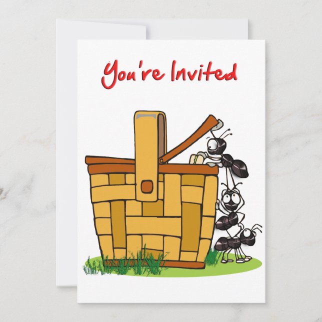 Invitation Panier de pique-nique des fourmis Vous êtes invité (Devant)