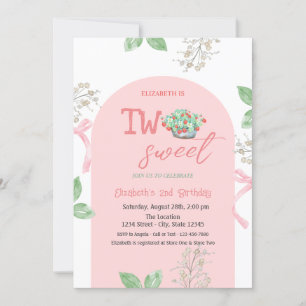 Invitation Panier Fraises Ruban Deux 2ème Anniversaire