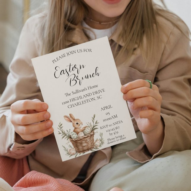 Invitation Paniers avec oeufs autour de la vieille chaise Bru (Créateur téléchargé)