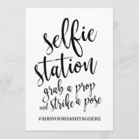 Panneau abordable Selfie Station noir et blanc