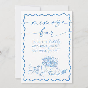 Invitation Panneau de bar Mimosa pour enterrement de vie de j