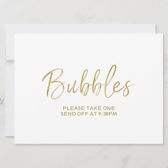 Invitation Panneau de départ de mariage "Bulle" | Élégant (Devant)